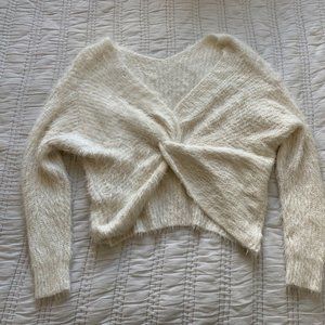 Simple Front Twist V-Neck Sweatet